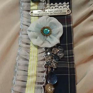 Hand crafted fabric cuff bracelet. One of a kind.